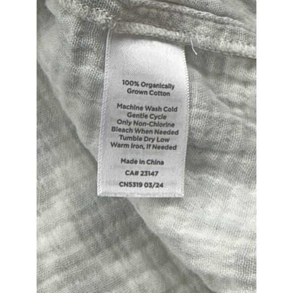 Talbots Haven Well Within Top Ikat Print Gauze SS VNeck 100% Organic Cotton XL - Picture 5 of 7